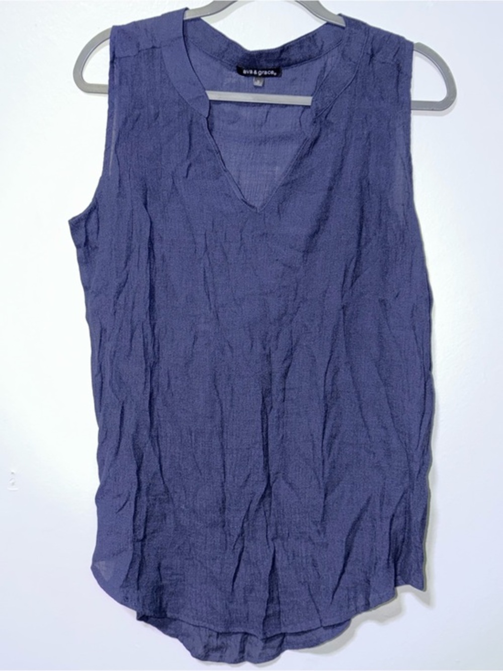 Ava & Grace Navy Sleeveless V-Neck Tank